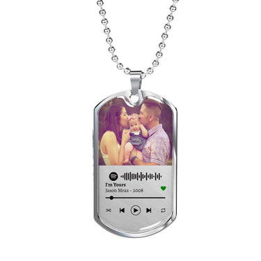 Personalized Our Song Dog Tag Necklace - Love You This Much